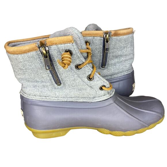 Sperry boots womens 5 duck boots THINSULATE 200g wool rubber outdoor snow preppy - Picture 6 of 9